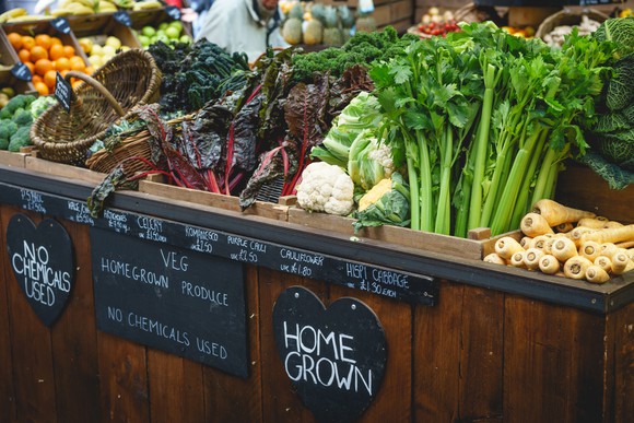 Fresh produce at a grocery store