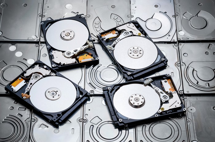 Four hard disk drives.