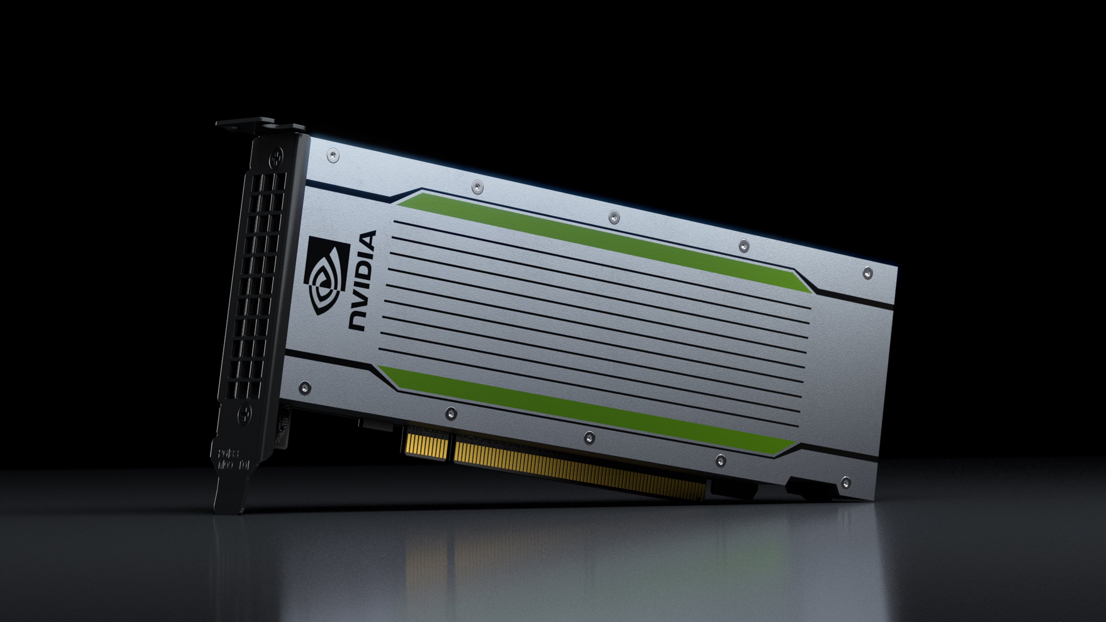 A graphics processing unit with the NVIDIA logo displayed on the side.