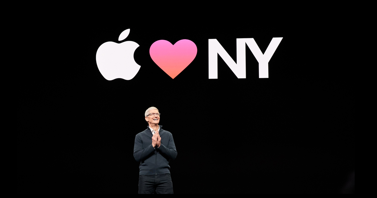 Apple CEO Tim Cook on stage