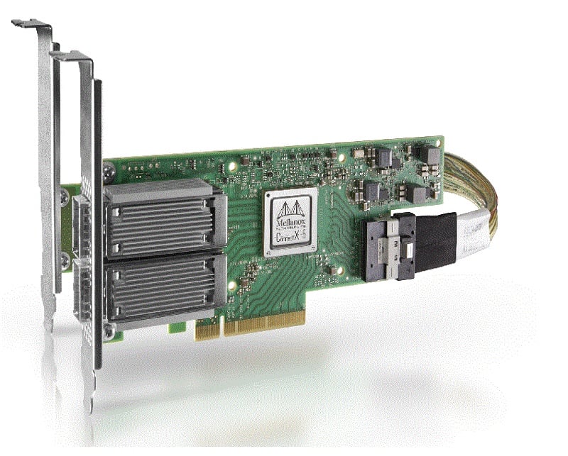 A Mellanox ConnectX adapter card