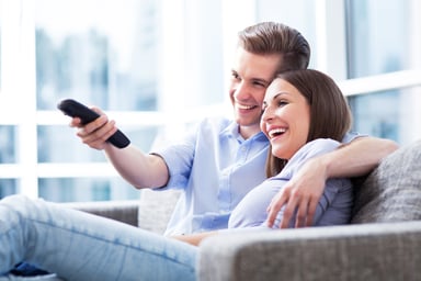 Couple with remote