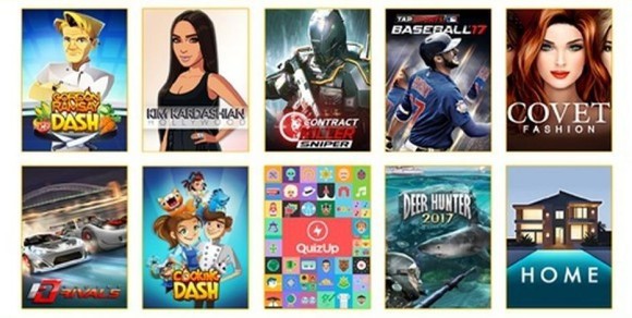 Covers for 10 of Glu Mobile's games.