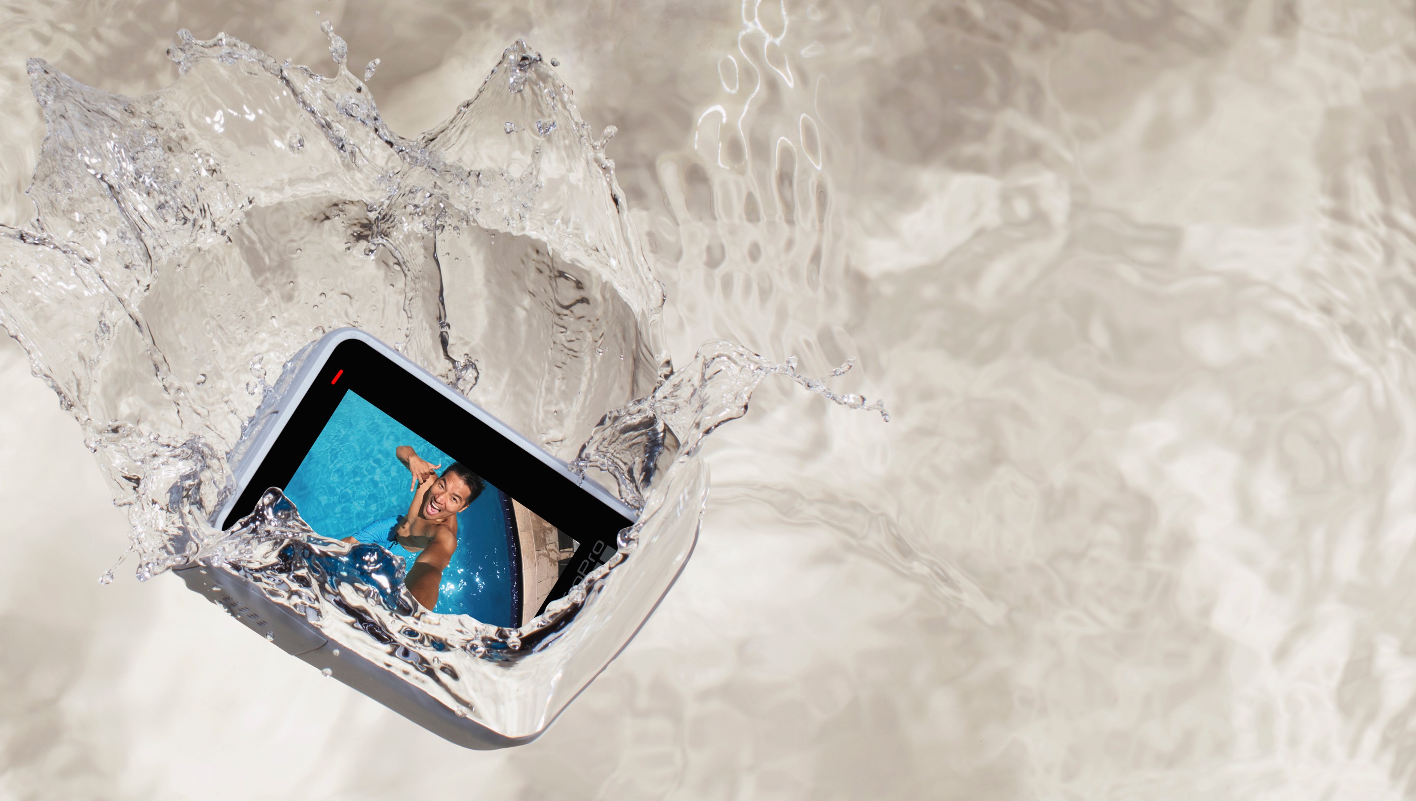 GoPro HERO 7 camera falling into water