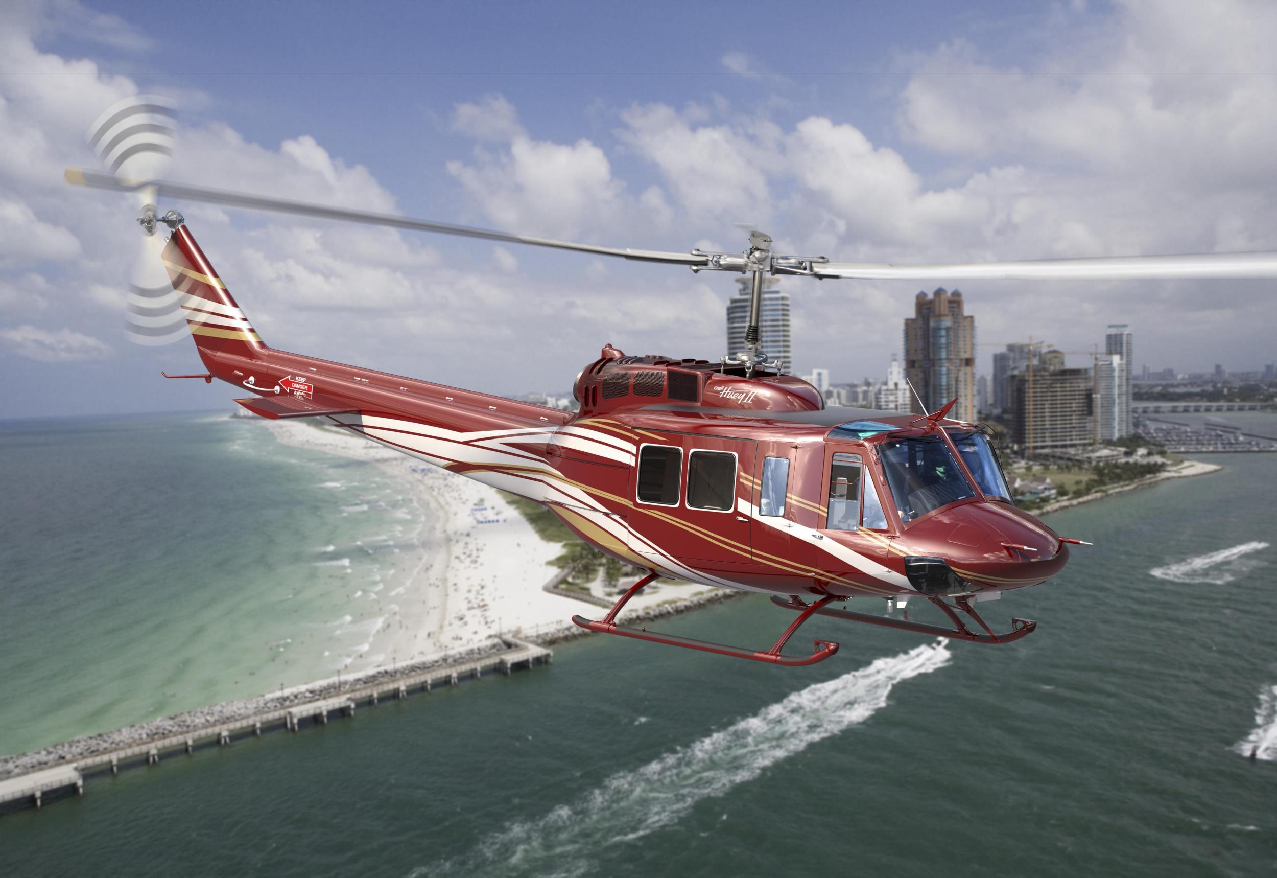 A Bell commercial helicopter