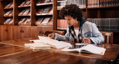 College student studying