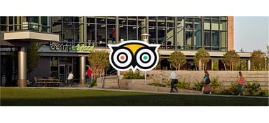 TRIP logo and building