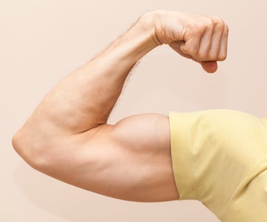 Strong Arm Flexing Biceps