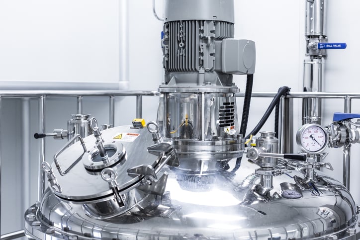 A small stainless steel bioreactor.