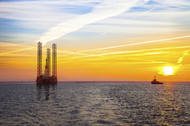offshore rig sunset