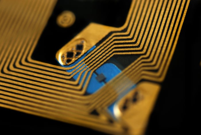 An RFID chip.