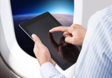 tablet on plane