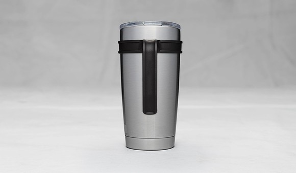 A gray Yeti thermos.