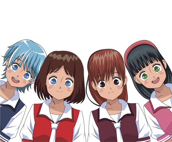 A group of anime characters.