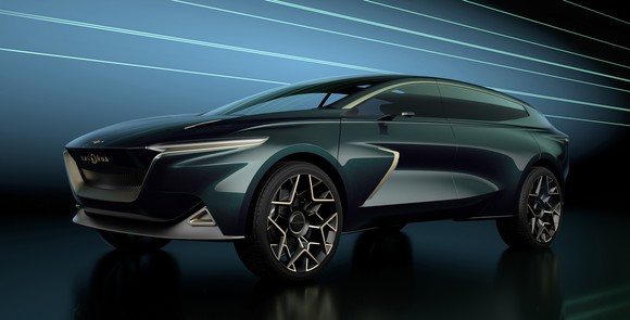 The Lagonda All-Terrain Concept, a long and sleek ultra-luxury SUV.