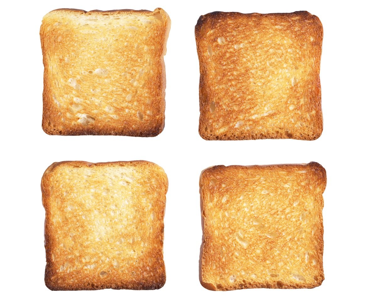 Four pieces of toast.