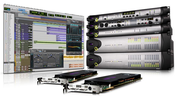 Avid hardware and software next to each other