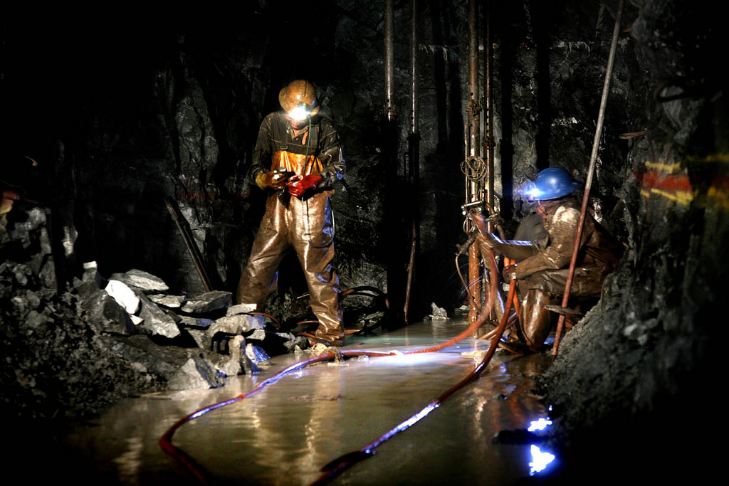 Miners at work underground at Sibanye-Stillwater's Driefontein operations.