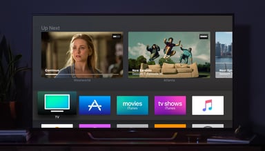 Apple TV on stand