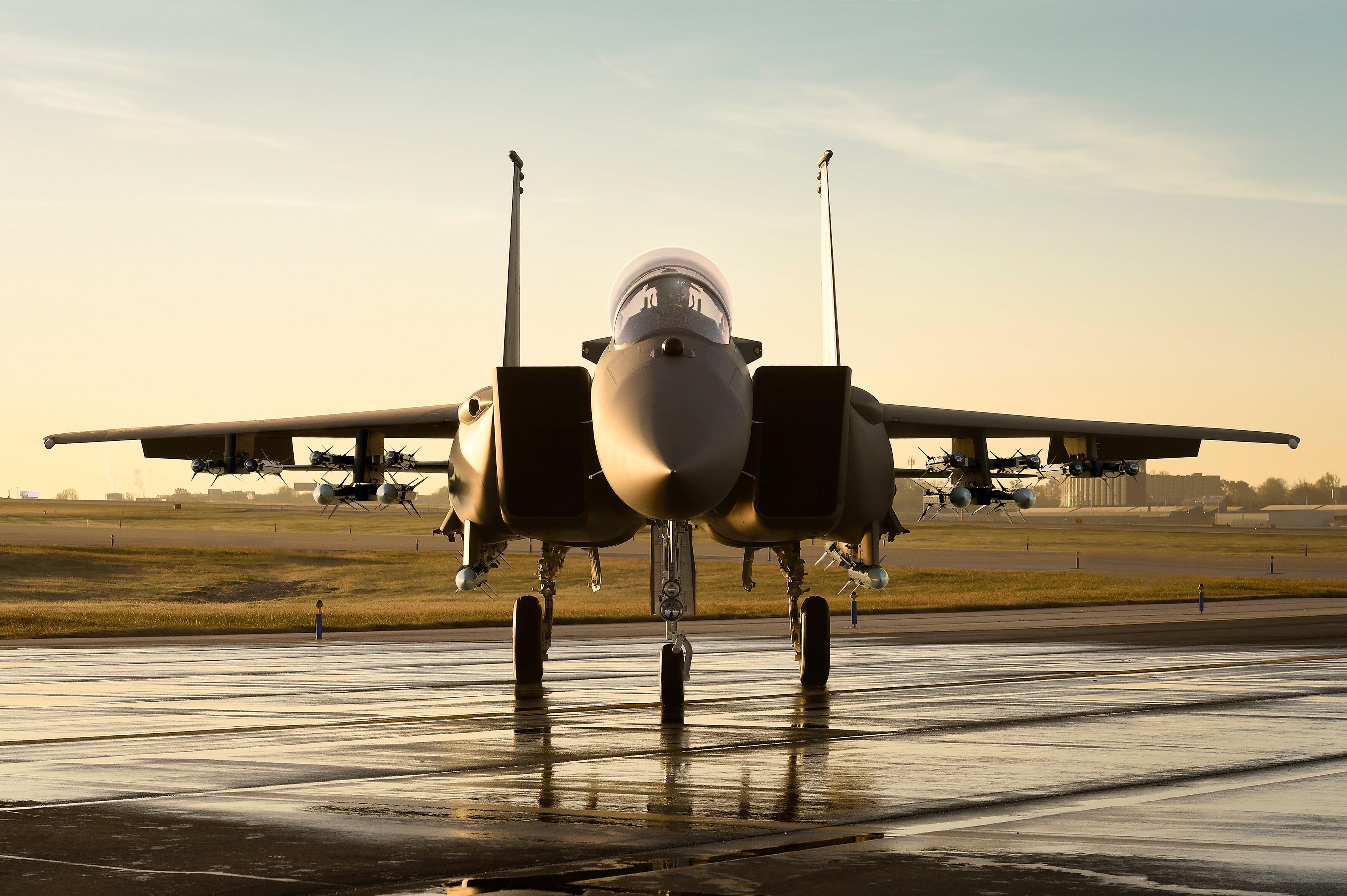 Boeing F-15 on the ground.