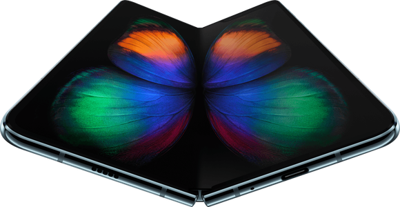 Samsung Galaxy Fold device with a butterfly on the display