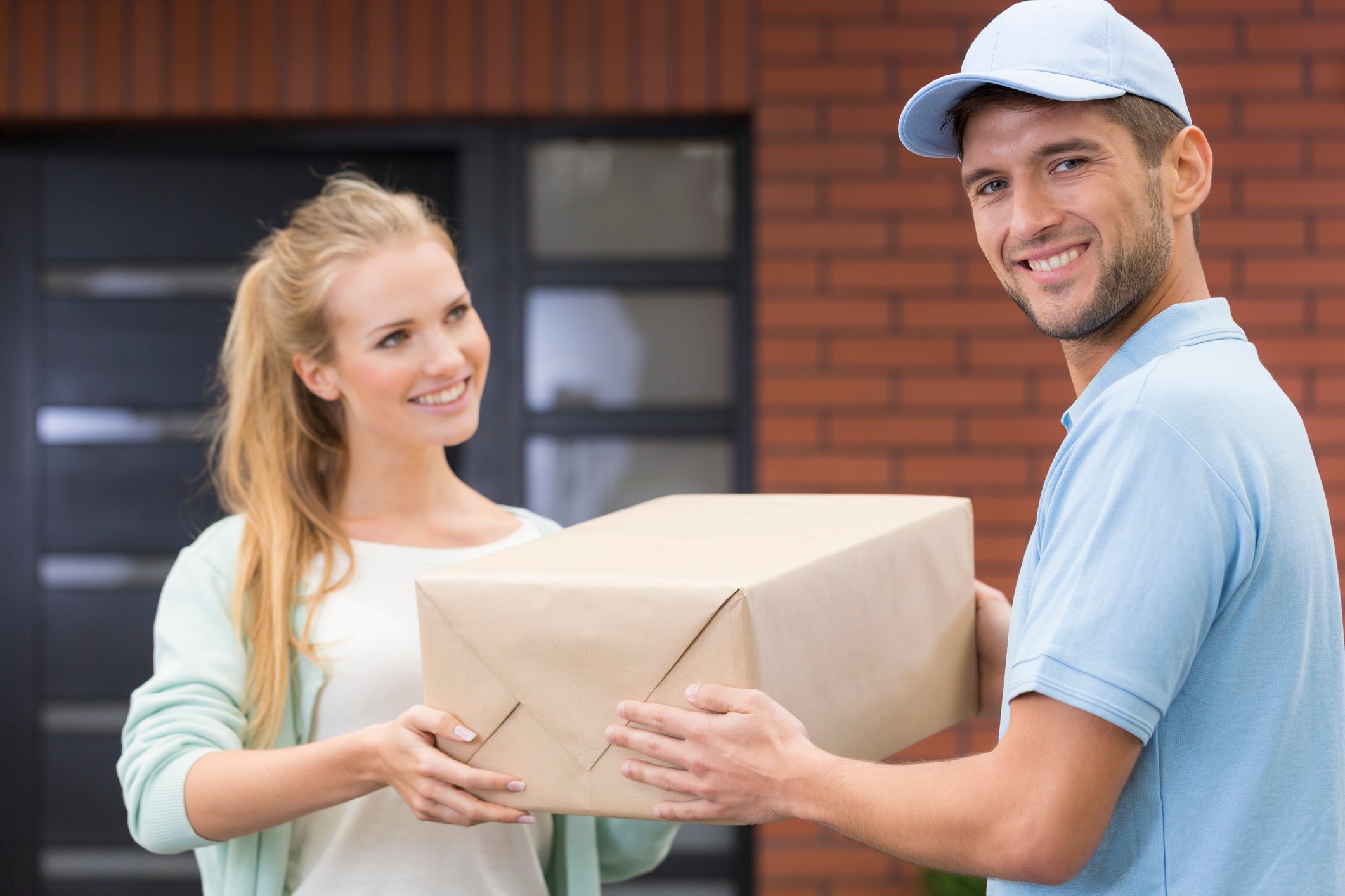 A parcel being delivered. 