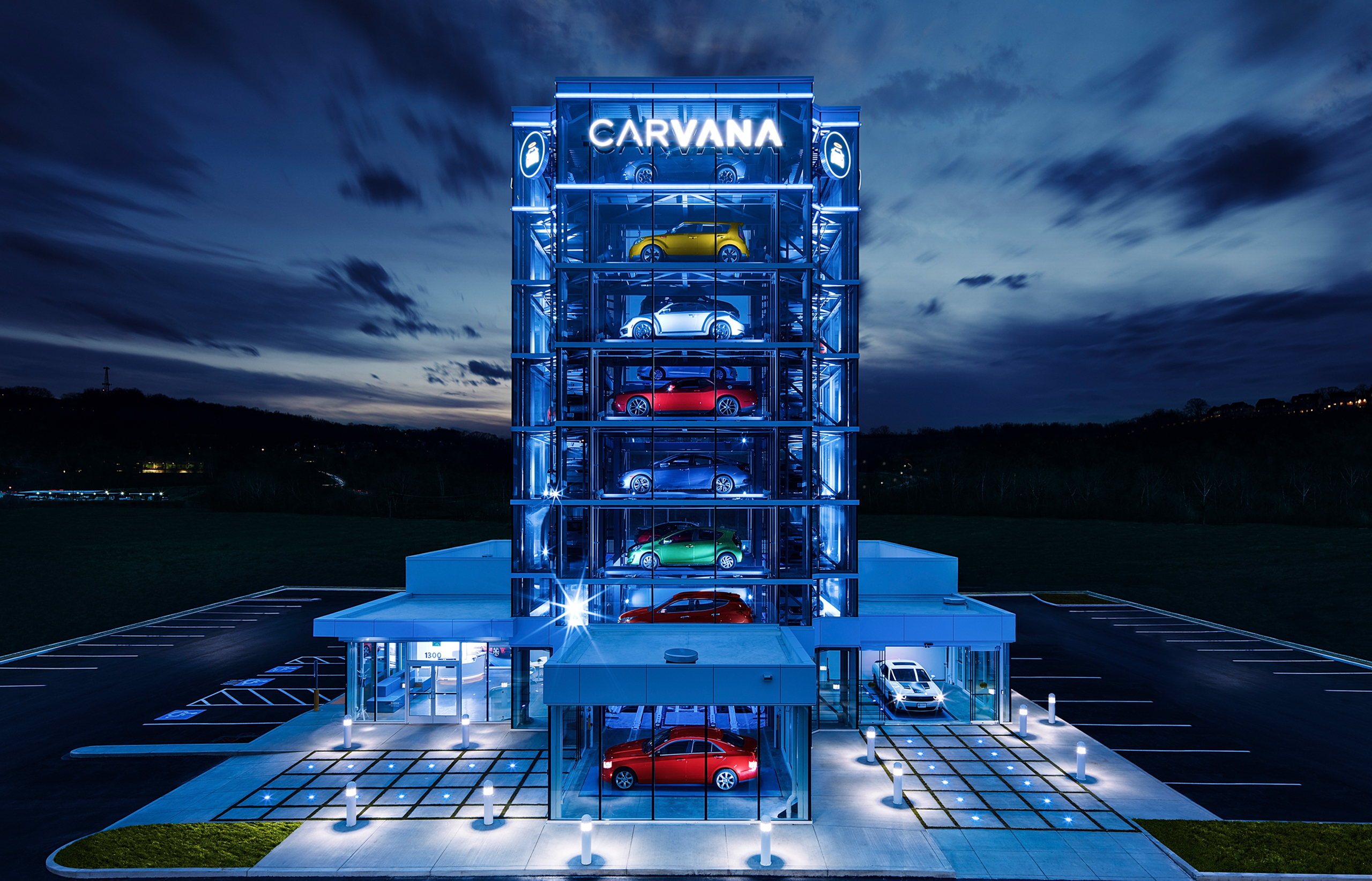 Carvana's Pittsburgh vending machine holding 27 vehicles.