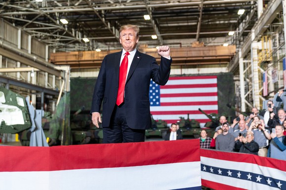 President Trump delivering remarks at a Lima, Ohio tank plant.