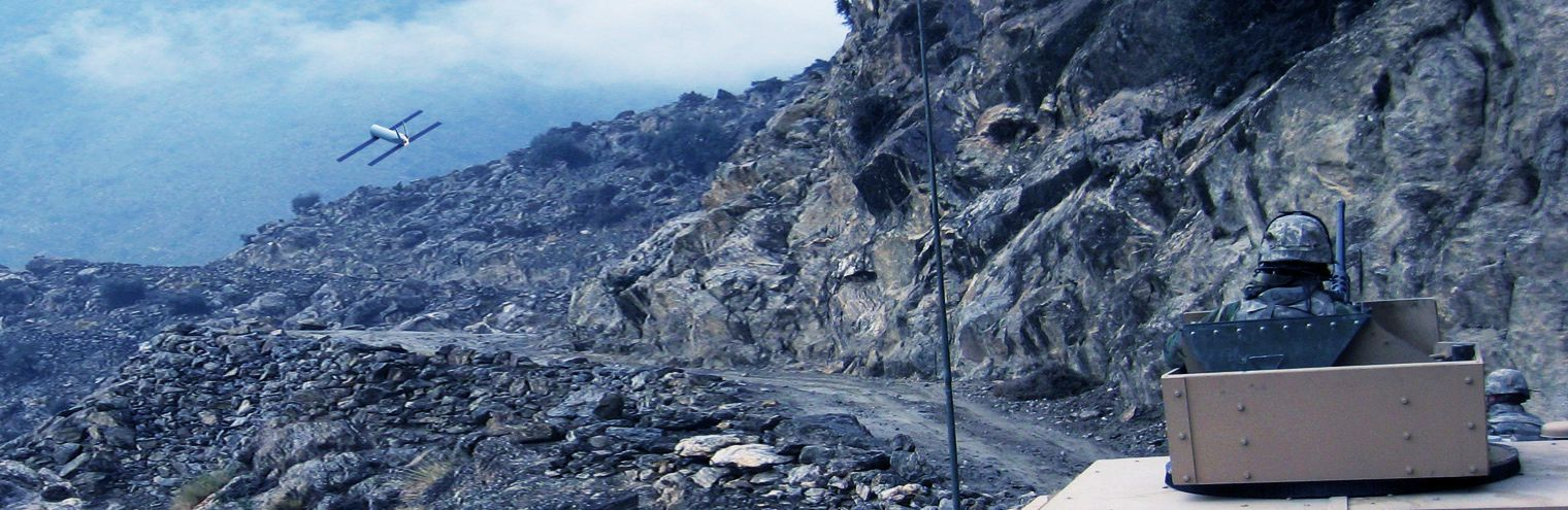 AeroVironment's Switchblade operating in a rugged environment. 