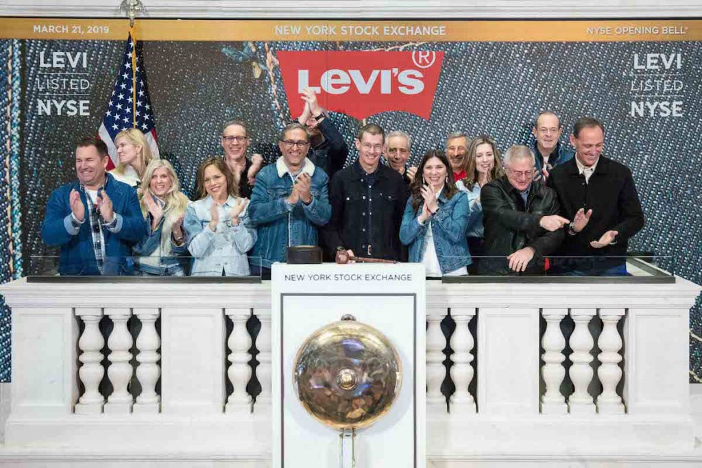 Levi executives at the New York Stock Exchange.