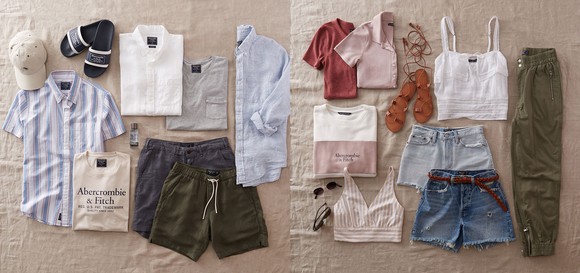 An assortment of products from Abercrombie & Fitch.