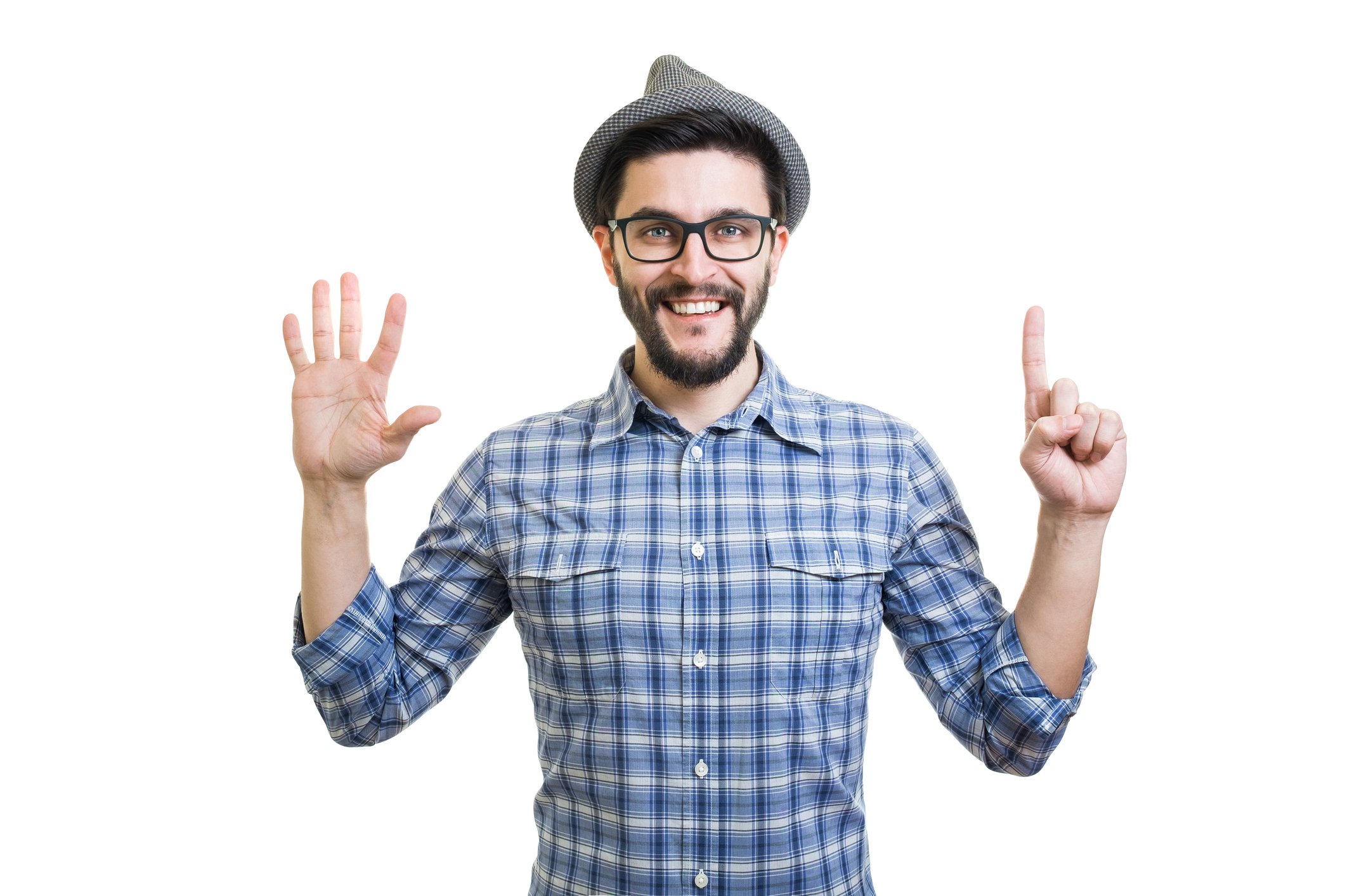 man holding six fingers