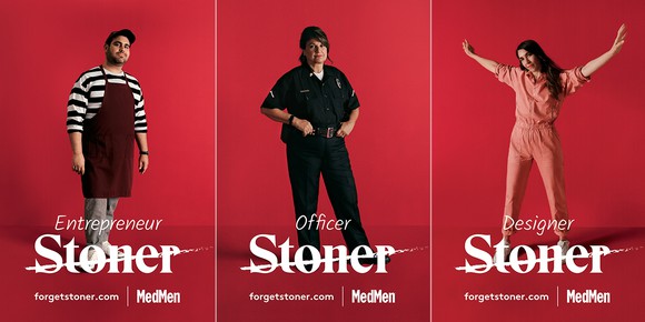 three different people with the word Stoner crossed out and their real job titles underneath. 