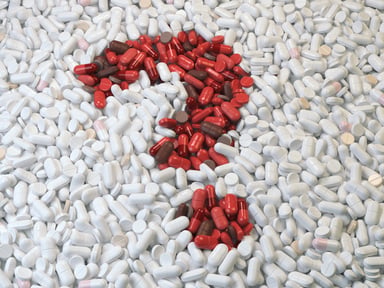 Pills foming question mark