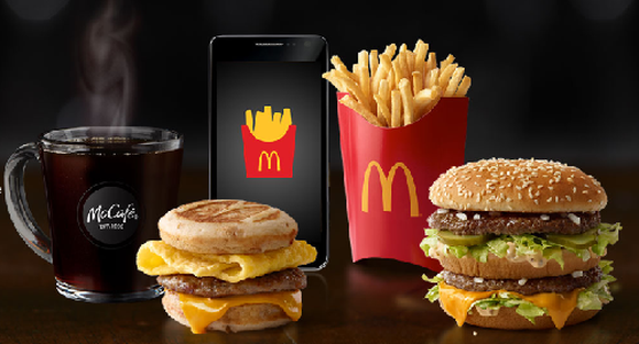 Photo of McDonald's Menu Items with a Mobile Phone