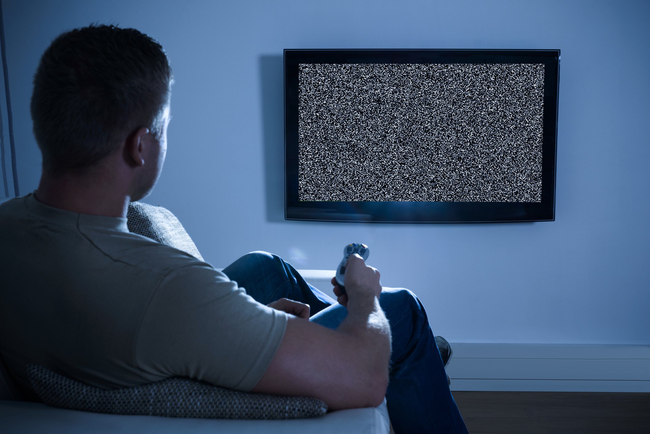 Man watching TV static