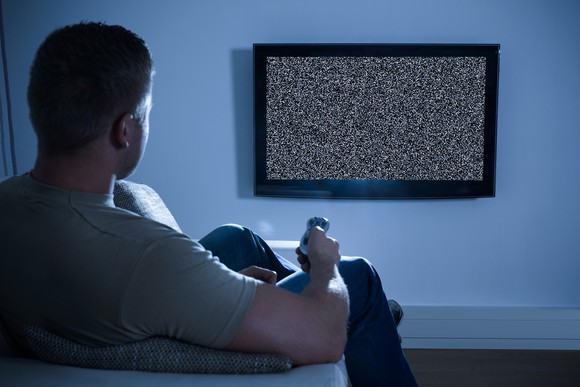 Man watching TV static