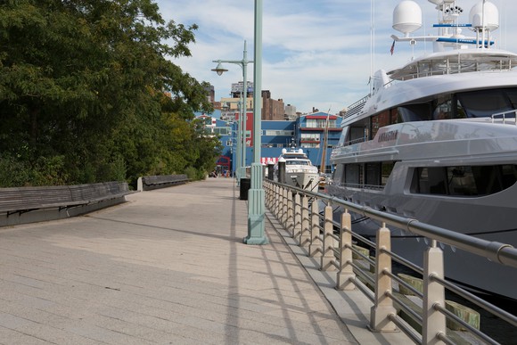 A MarineMax boat in a dock