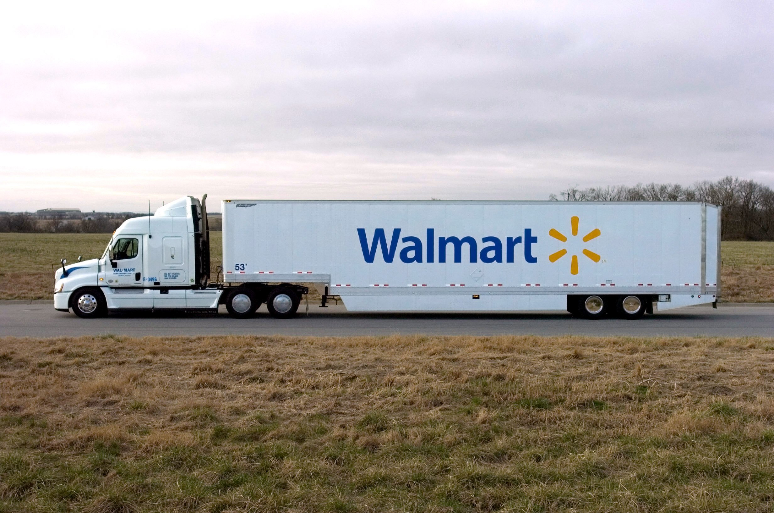 A Walmart tractor trailer