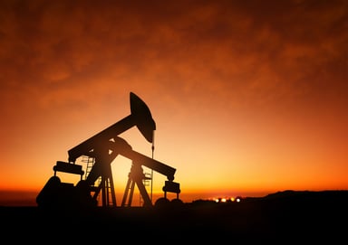 Oil Pumps at Dusk.