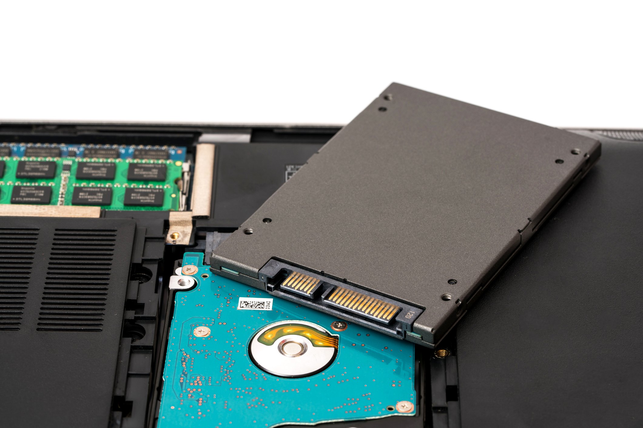 A replacement hard drive for a notebook computer.