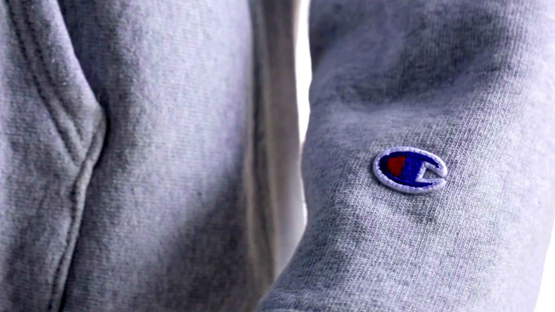 A Champion sweatshirt. 