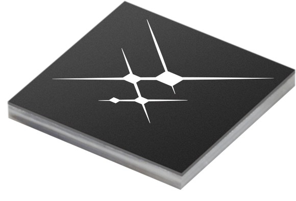 A chip with a Skyworks logo on it.