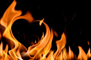 Heart formed by fire
