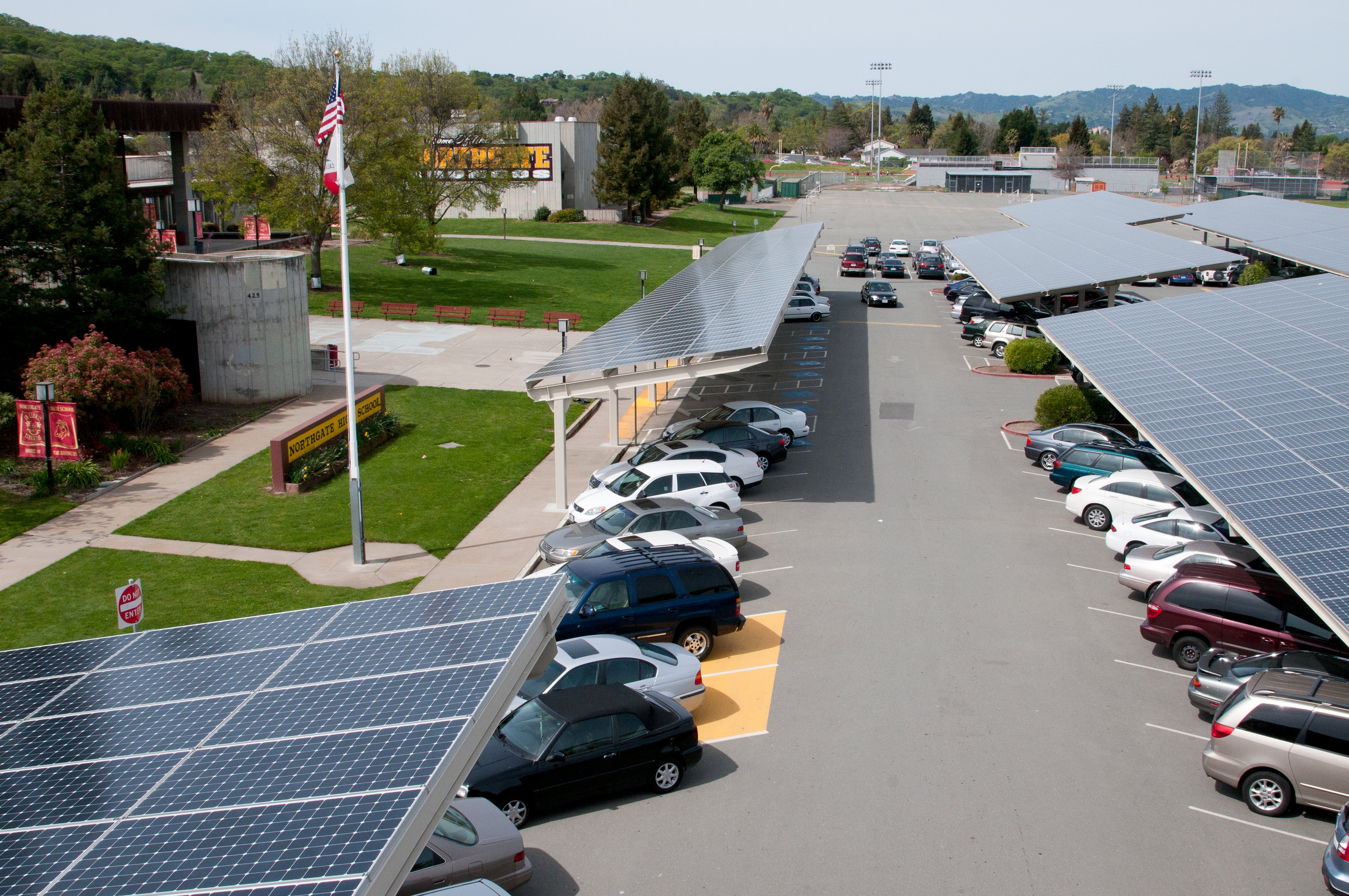 Carport with solar panels. 