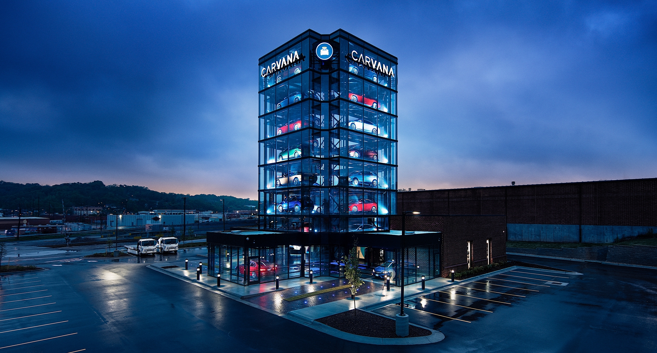 Carvana's eight-story car vending machine.