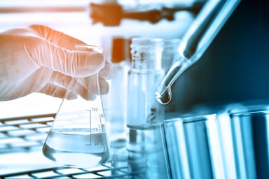 Flask and lab background