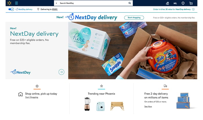 Walmart's Answer to 's One-Day Shipping Launches