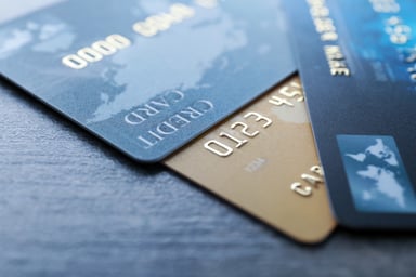 Close up of credit cards