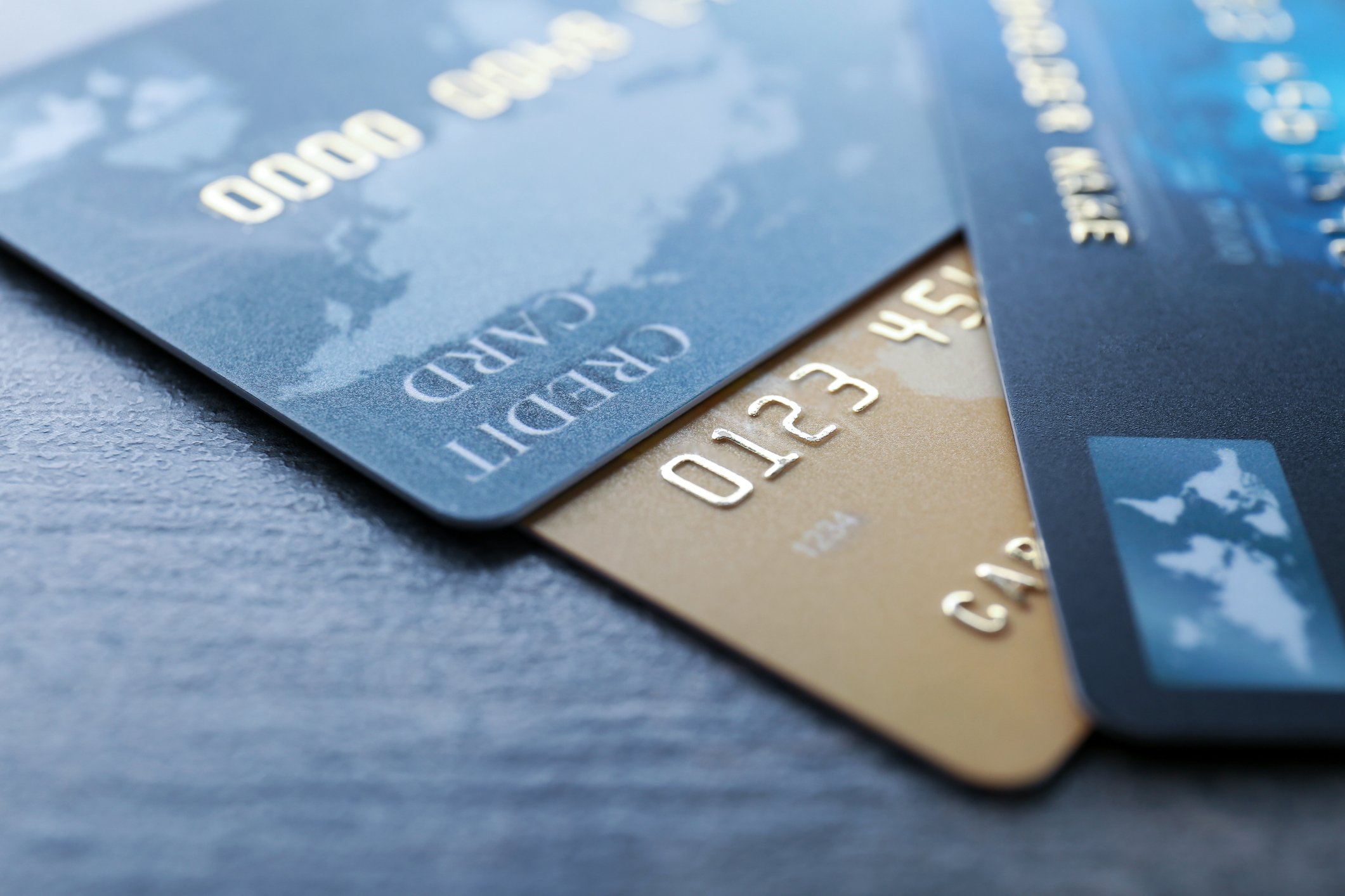 Close-up of credit cards